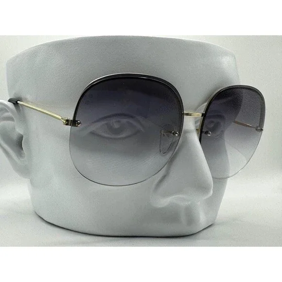 New 1970s Vintage Oversize Sunglasses Large Gold Rimless Brown Fade Lens | #632 70s 80s NEW VINTAGE Sunglasses Rimless Faceted Brown  main image 2